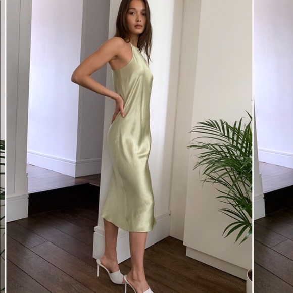 NWT Babaton Lato Dress Satin Halter Midi XS - Picture 13 of 15